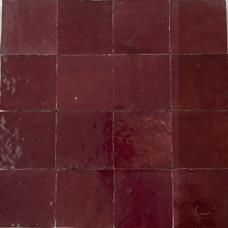 Zellige 100x100 Terracotta Square Moroccan Handmade Tile
