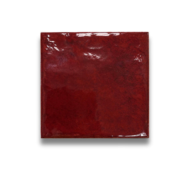 Majorca Burgundy Gloss Porcelain Square Wall Tile 100x100mm