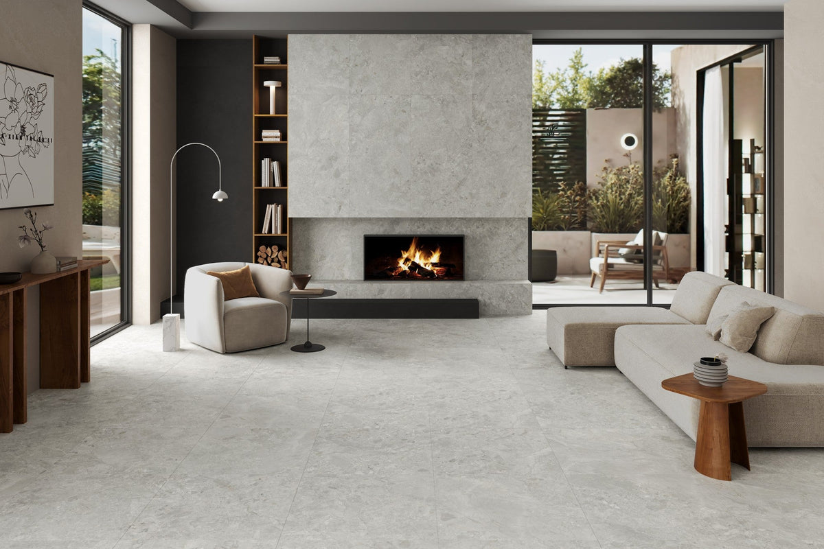 Matera Cielo Grey Stone Look Matt Porcelain Tile 600×1200mm