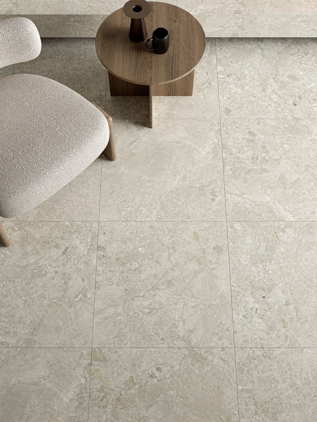 Matera Terra Greige Stone Look Matt Porcelain Tile 600×600mm