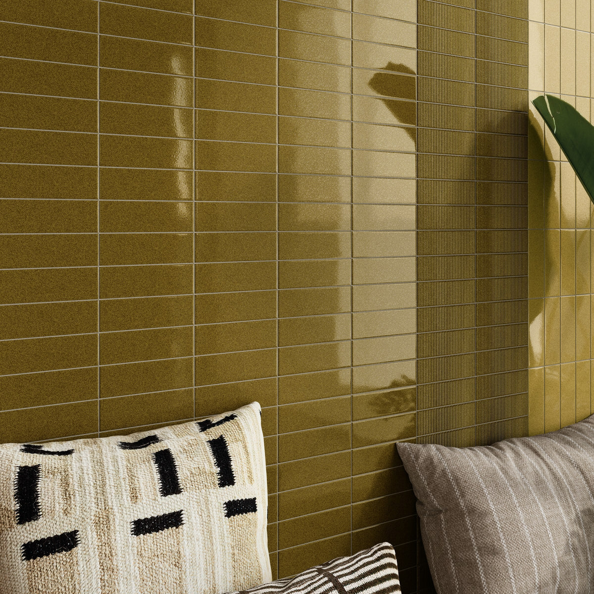 Micare Alpi Dark Gloss Porcelain Wall Tile 50x150mm