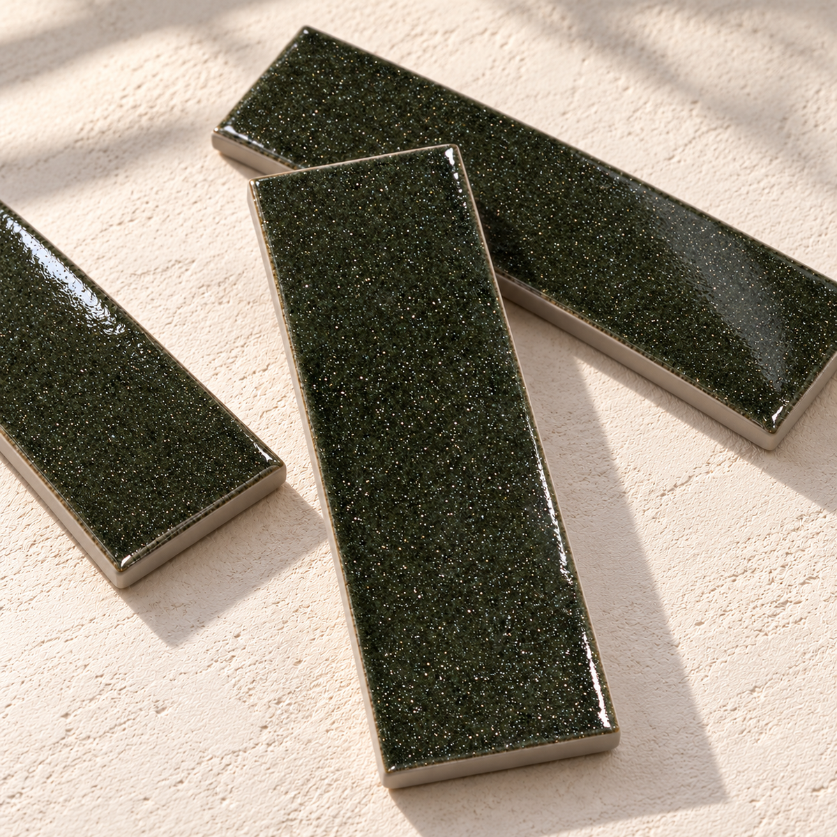 Micare Evergreen Dark Gloss Porcelain Wall Tile 50x150mm