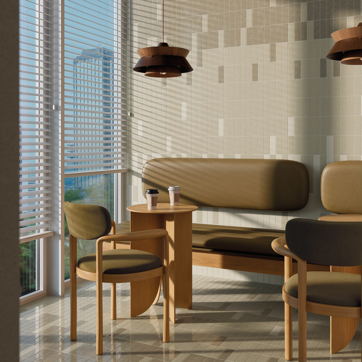 Micare Linen Light Gloss Porcelain Wall Tile 50x150mm
