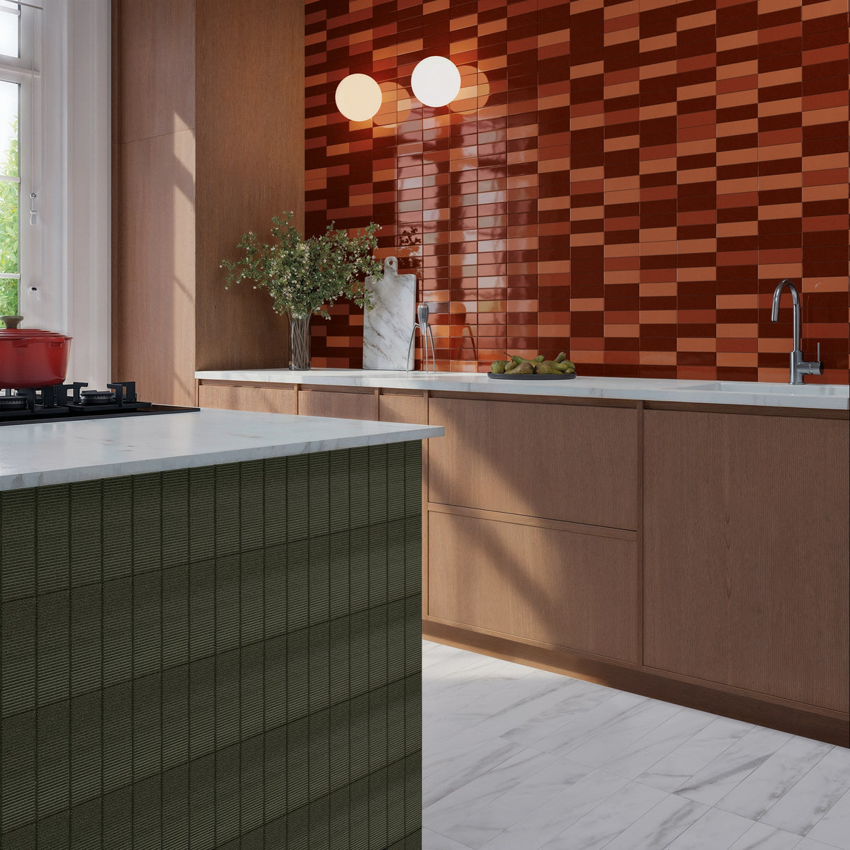 Micare Saffron Dark Gloss Porcelain Wall Tile 50x150mm