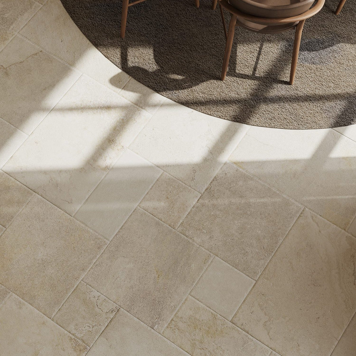 Noosa French Pattern Travertine Look Beige External Porcelain Tile