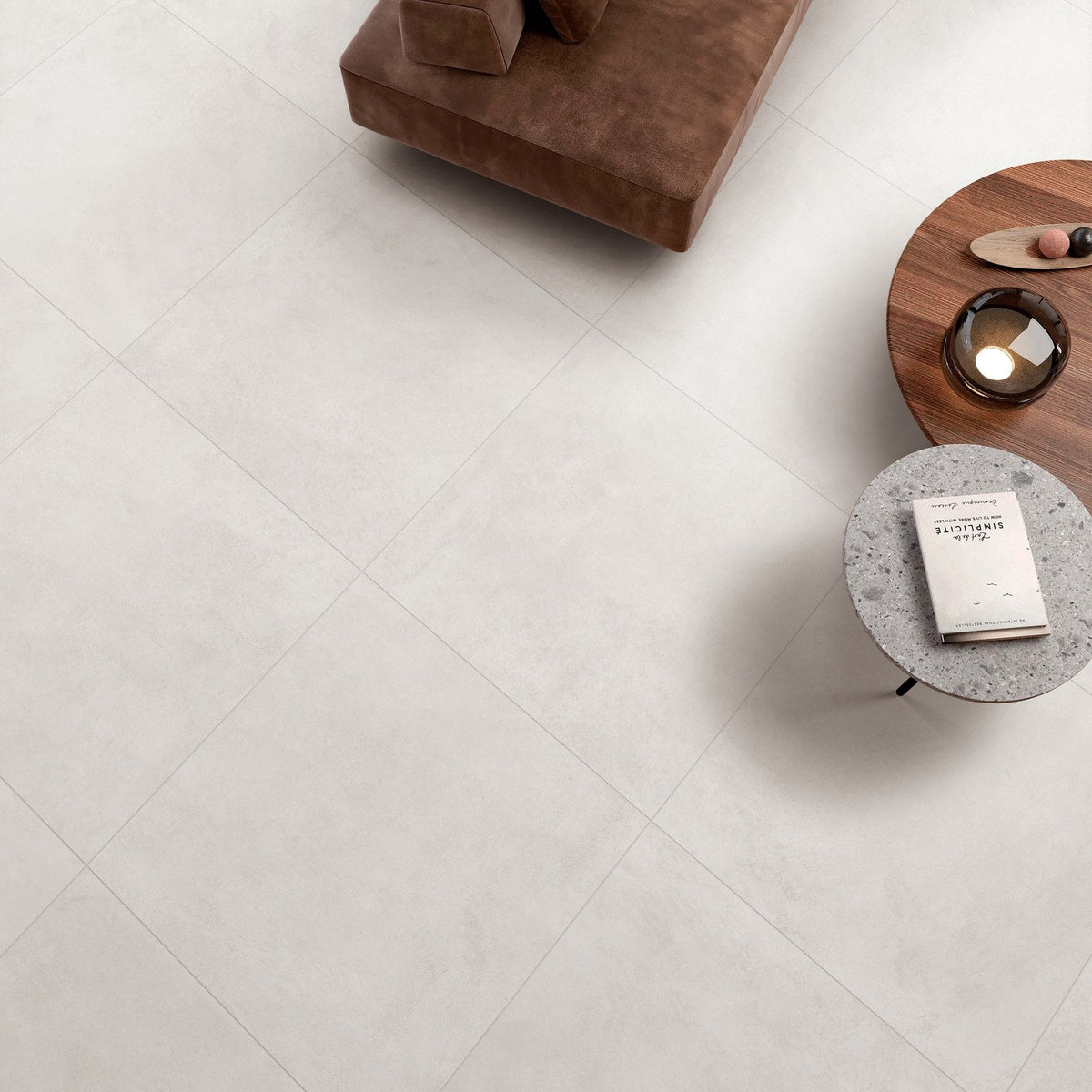 Venice Bianco 600x600mm Matt Concrete Look Square Tile