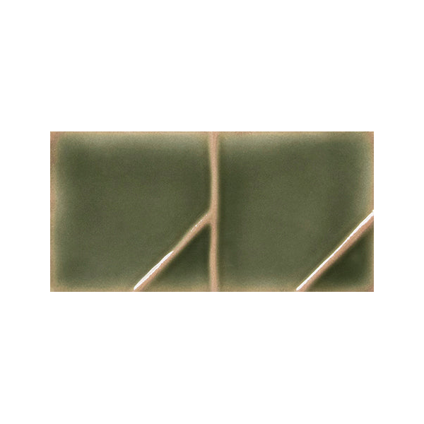 Yoko Origami Moss Gloss Ceramic Wall Tile 62.5x125mm