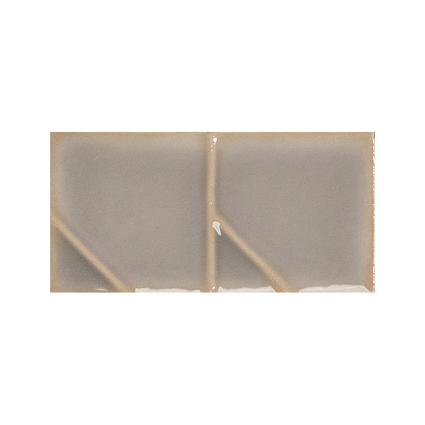 Yoko Origami Pewter Gloss Ceramic Wall Tile 62.5x125mm